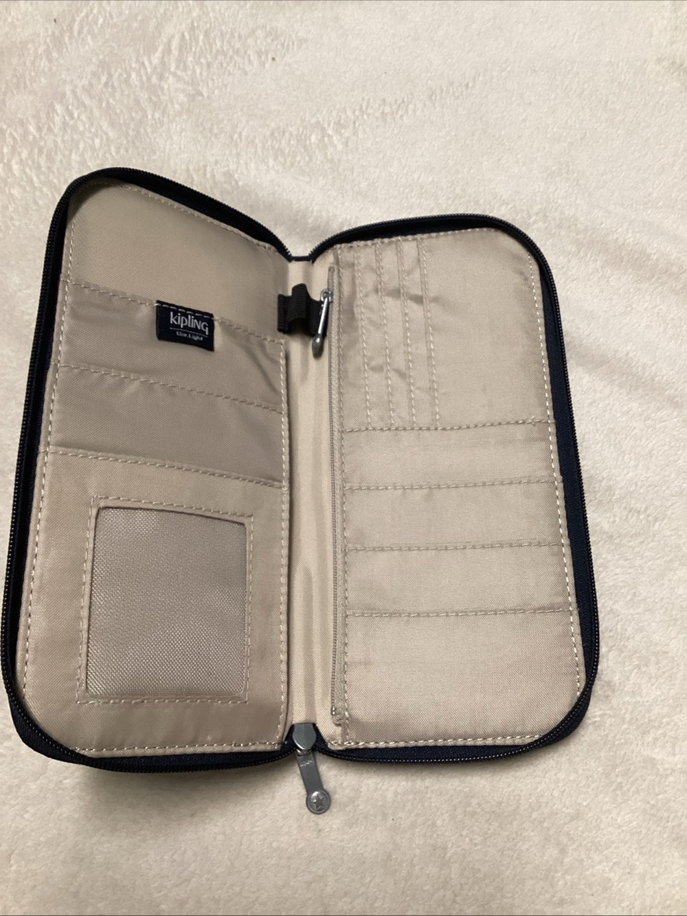 Kipling Beige Zip-Around Travel Wallet for Men